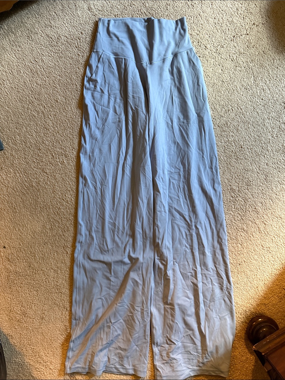aerie Light Blue Wide-Leg High-Waist trouser Pants